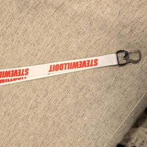 Full Send White Lanyard Steve Will Do It and Bottle Opener